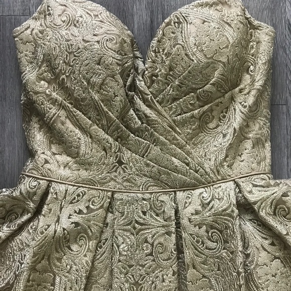 Gold Lace Dress by Sherri Hill - Picture 2 of 5